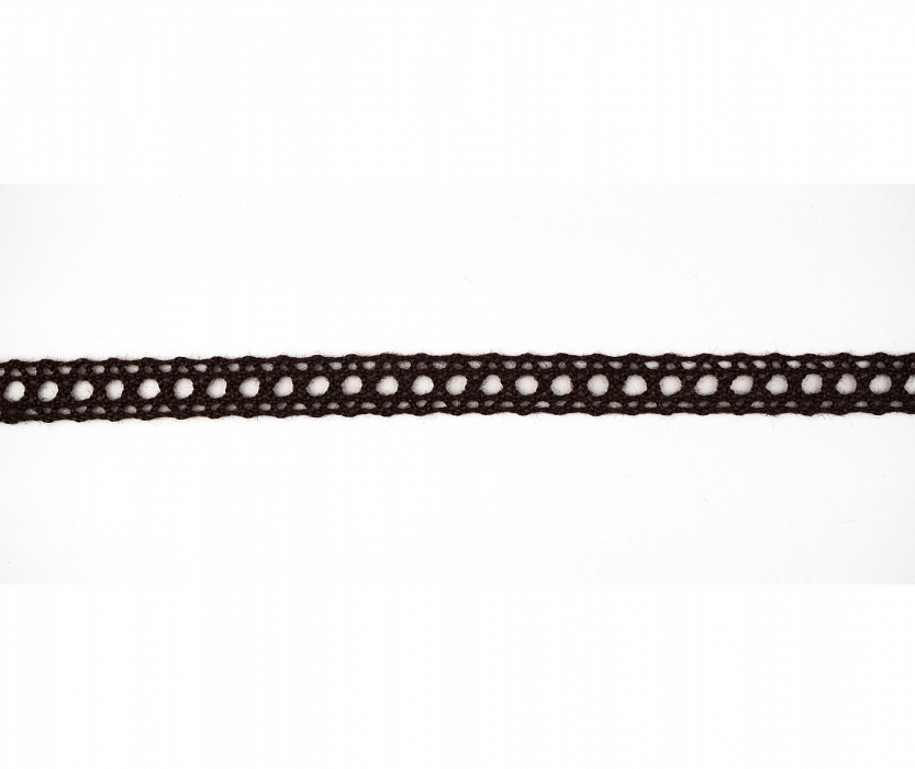 Кружево вязаное хлопковое Alfa AF-002-078 8 мм коричневый