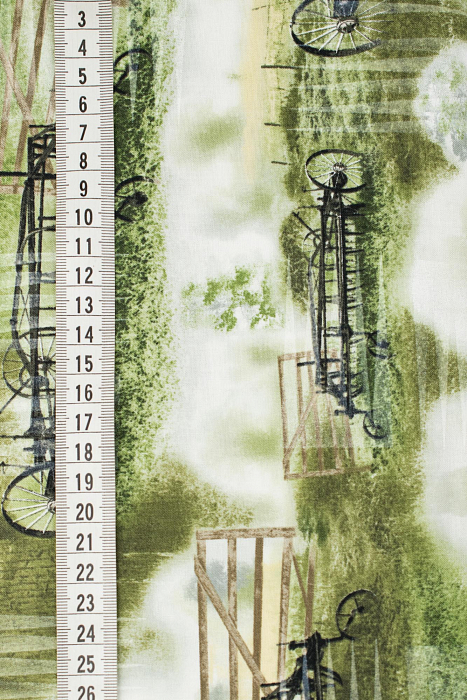 Ткань хлопок пэчворк разноцветные, путешествия транспорт ферма, ALFA (арт. 213210)