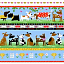Ткань хлопок пэчворк разноцветные, бордюры детская тематика животные, Henry Glass (арт. 2009-17)