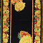 Ткань хлопок пэчворк черный, цветы, ALFA (арт. П61)