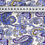 Ткань хлопок сумочные фиолетовый белый разноцветные голубой, пейсли, ALFA KANVAS (арт. 130397)