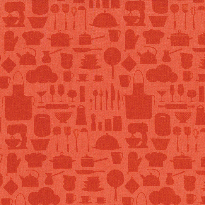 Ткань хлопок пэчворк красный, кухонная утварь, RJR (арт. 2607-003)