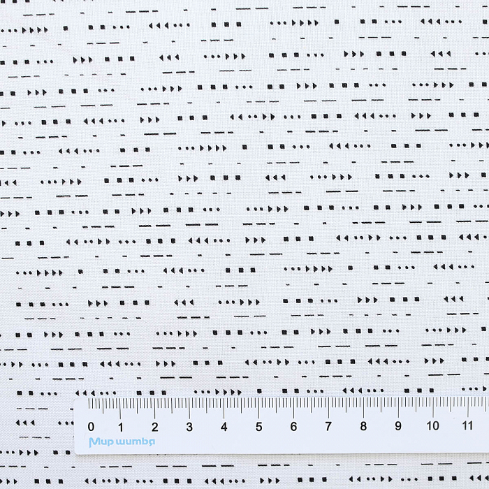 Ткань хлопок пэчворк белый, фактура геометрия, P&B (арт. 4954 WK)