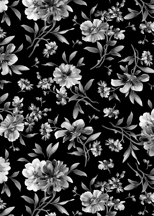 Ткань хлопок пэчворк черный бежевый, цветы, Maywood Studio (арт. 177523)
