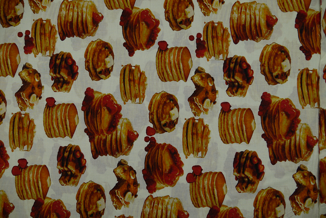 Ткань хлопок пэчворк белый бежевый коричневый, еда и напитки, ALFA (арт. 127446)