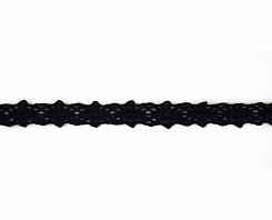 Кружево вязаное хлопковое Alfa AF-016-099 10 мм черный