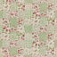 Ткань хлопок пэчворк зеленый розовый, ложный пэчворк цветы клетка, Lecien (арт. 231746)