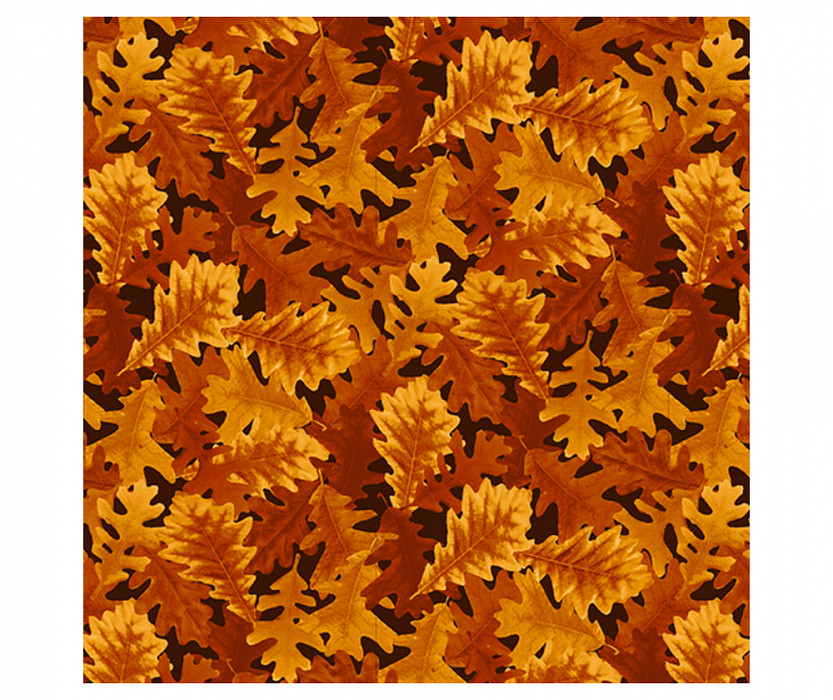 Ткань хлопок пэчворк оранжевый, осень флора, Studio E (арт. 5739-33)