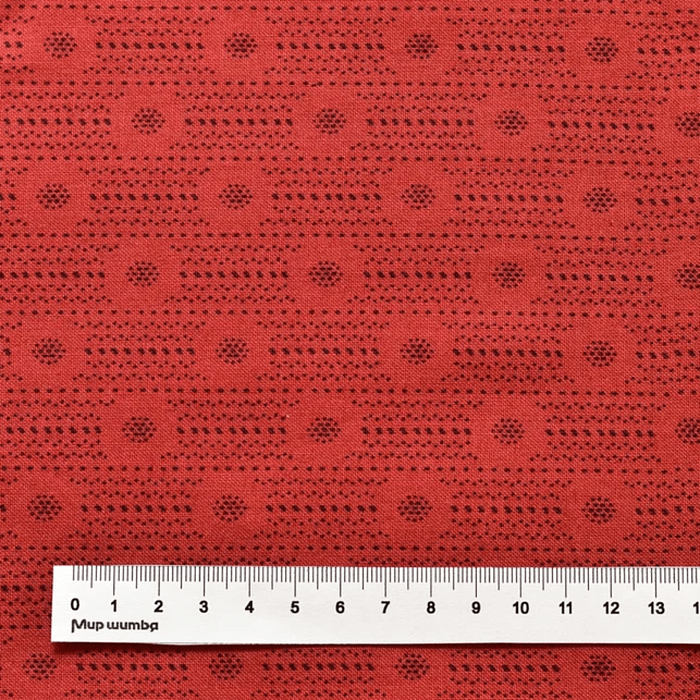 Ткань хлопок пэчворк красный, геометрия, Maywood Studio (арт. MAS9708-R)