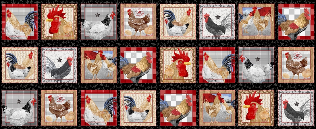 Ткань хлопок для пэчворка разноцветные, птицы и бабочки ферма, Blank Quilting (арт. 249698)