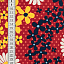 Ткань хлопок пэчворк красный желтый разноцветные, цветы, ALFA (арт. 212957)
