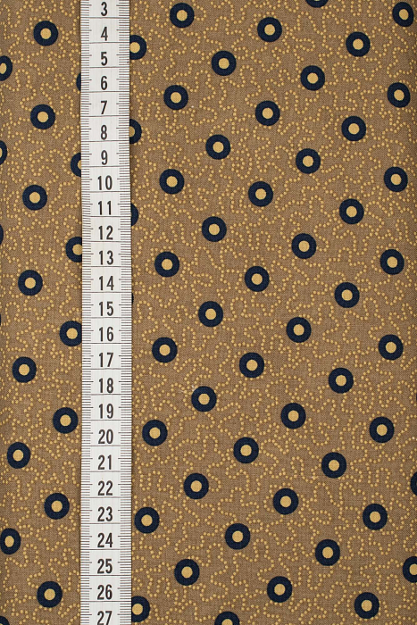 Ткань хлопок пэчворк коричневый, геометрия горох и точки, ALFA (арт. 225941)