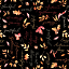 Ткань хлопок пэчворк черный, осень флора, Wilmington Prints (арт. )