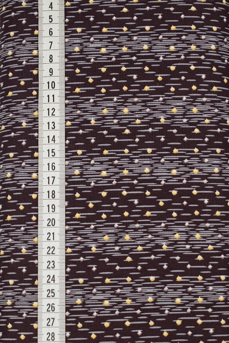Ткань хлопок пэчворк коричневый, полоски горох и точки, ALFA (арт. 232411)