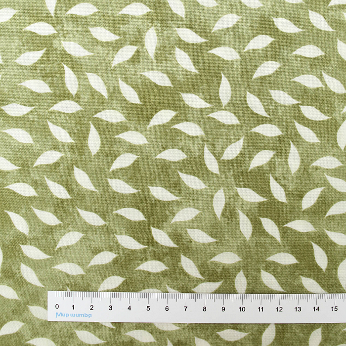 Ткань хлопок пэчворк зеленый, флора, Maywood Studio (арт. MAS9727-G)