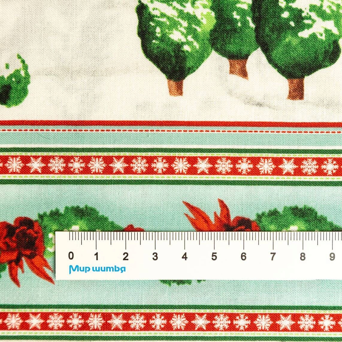 Ткань хлопок для пэчворка разноцветные, бордюры новый год, Blank Quilting (арт. 5416-11)