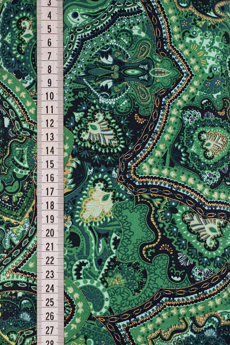 Ткань хлопок пэчворк бирюзовый болотный морская волна, дамаск восточные мотивы, ALFA (арт. 230231)