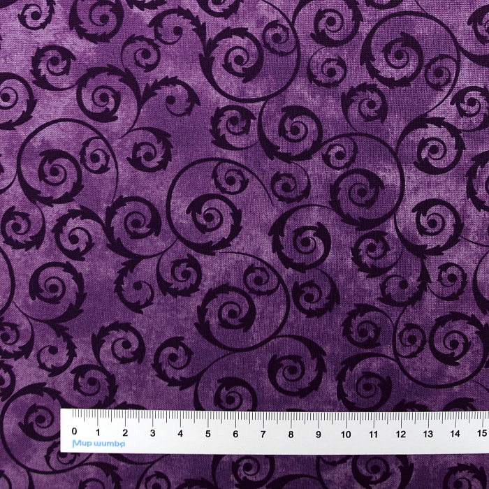 Ткань хлопок пэчворк фиолетовый, флора, Maywood Studio (арт. MAS9725-VR)