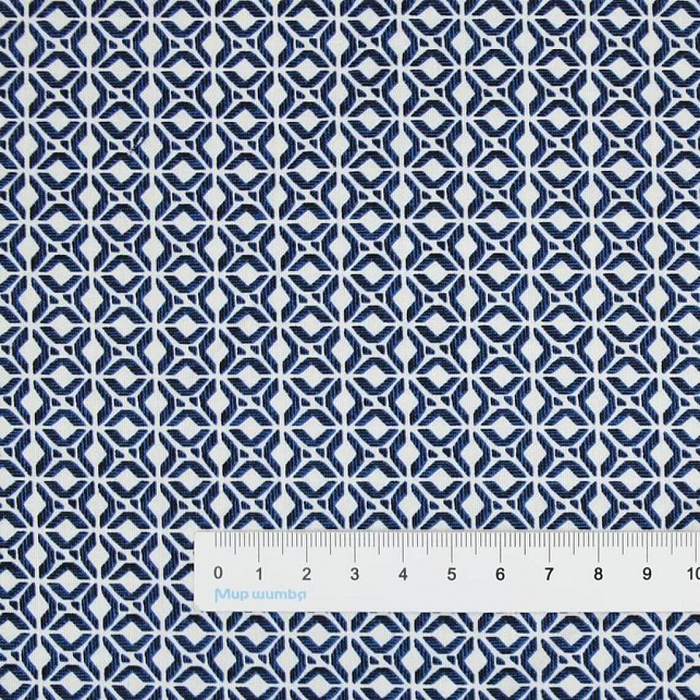 Ткань хлопок пэчворк синий, геометрия, Benartex (арт. 1344956B)