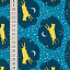 Ткань хлопок пэчворк желтый синий, звезды животные, ALFA (арт. 214066)