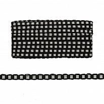Тесьма декоративная 12 мм черно-серый