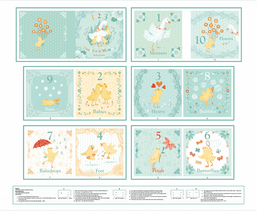 Ткань хлопок пэчворк желтый бирюзовый, птицы и бабочки детская тематика, Studio E (арт. 4148P-11)