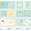 Ткань хлопок для пэчворка желтый бирюзовый, птицы и бабочки детская тематика, Studio E (арт. 4148P-11)