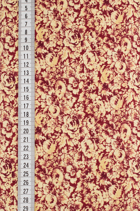 Ткань хлопок пэчворк красный бордовый, цветы, ALFA (арт. 213244)