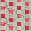 Ткань хлопок пэчворк красный розовый серый, ложный пэчворк цветы клетка, Lecien (арт. 231745)