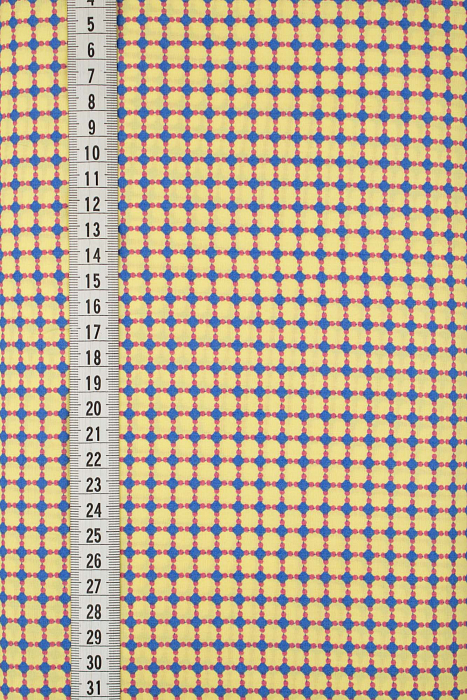 Ткань хлопок пэчворк желтый разноцветные, клетка геометрия горох и точки, ALFA (арт. 242096)
