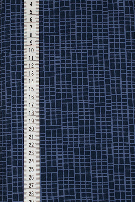 Ткань хлопок пэчворк синий, клетка, ALFA (арт. 232395)