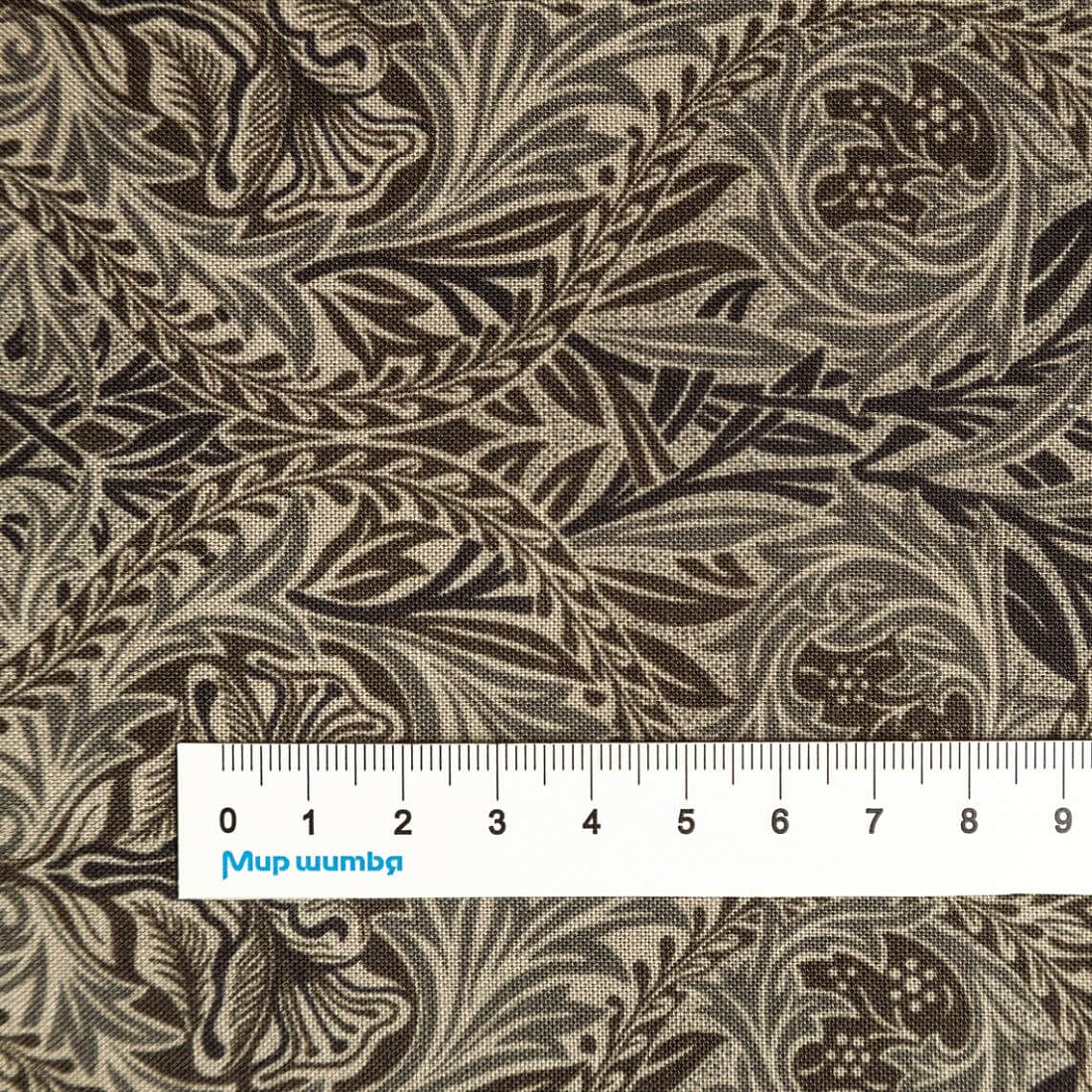 Ткань хлопок для пэчворка для одежды коричневый, цветы, Moda (арт. 5416-11)