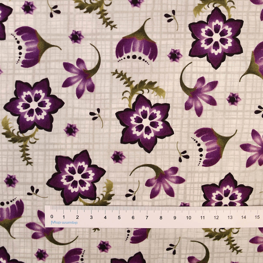 Ткань хлопок для пэчворка для одежды фиолетовый, цветы, Maywood Studio (арт. MAS9720-K)