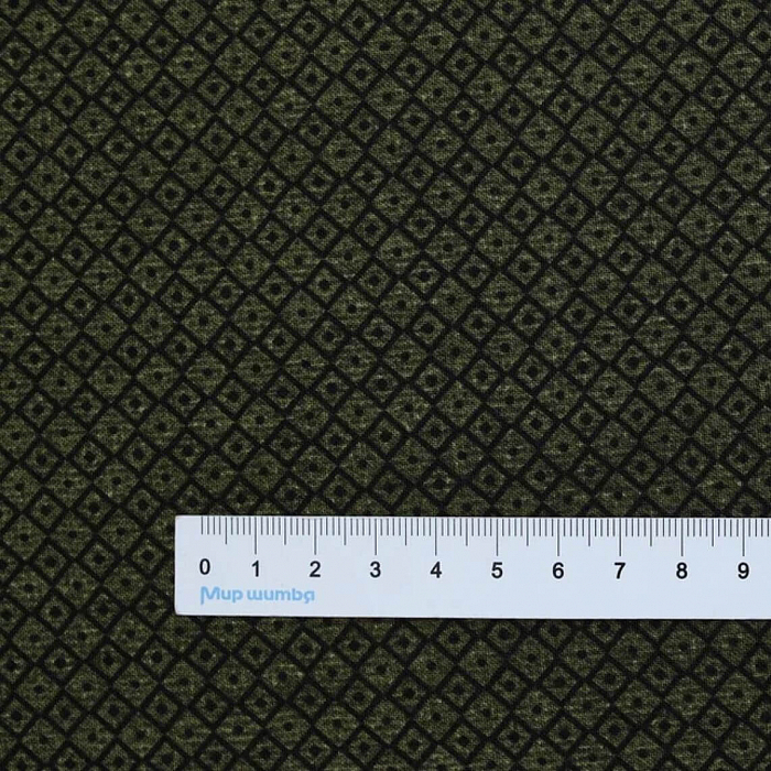 Ткань хлопок пэчворк зеленый, геометрия, Benartex (арт. 1605446B)