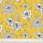 Ткань хлопок для пэчворка для одежды желтый, цветы, Windham Fabrics (арт. 53435-1)