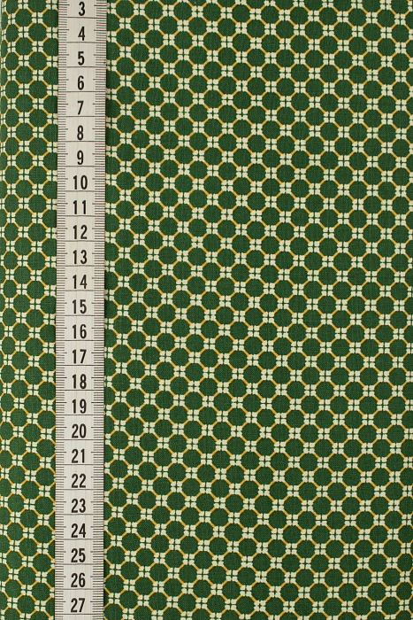 Ткань хлопок пэчворк зеленый, геометрия горох и точки, ALFA (арт. 229612)