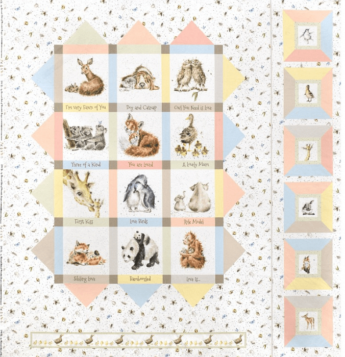 Ткань хлопок пэчворк разноцветные, животные, Maywood Studio (арт. MASD6210-Z)