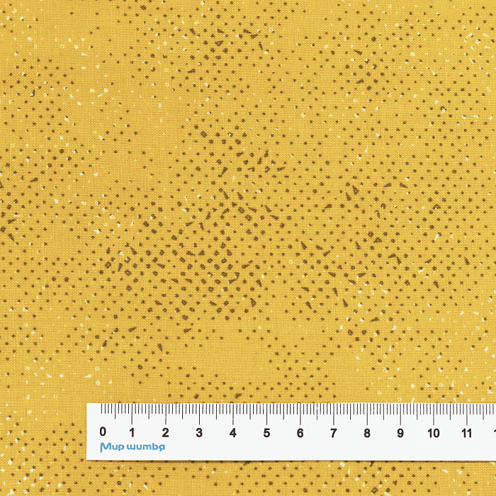 Ткань хлопок пэчворк желтый, горох и точки, Moda (арт. 1660-136)