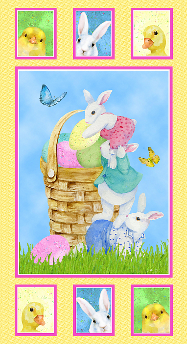 Ткань хлопок пэчворк разноцветные, детская тематика праздники животные, Henry Glass (арт. 1369P-11)