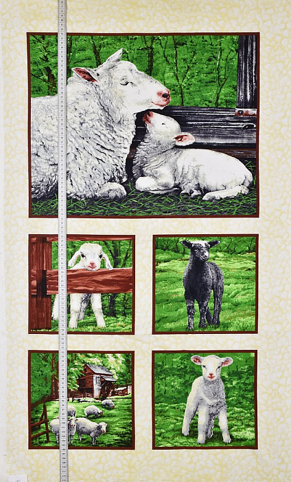 Ткань хлопок пэчворк разноцветные, ферма животные, ALFA (арт. П178)
