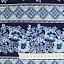 Ткань хлопок пэчворк синий, цветы бордюры, Benartex (арт. 1344555B)