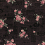 Ткань хлопок пэчворк зеленый розовый черный коричневый, надписи цветы завитки винтаж розы, Lecien (арт. 231711)