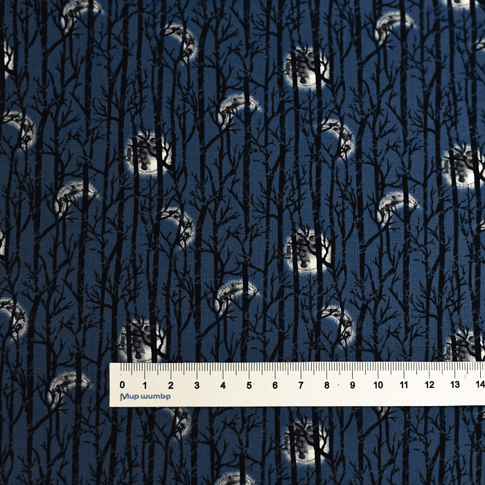 Ткань хлопок пэчворк синий, праздники хеллоуин, Studio E (арт. 5726-97)
