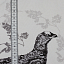 Ткань хлопок пэчворк серый, птицы и бабочки фактура клетка, ALFA (арт. П128)