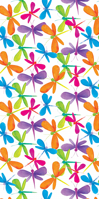 Ткань хлопок пэчворк разноцветные, птицы и бабочки, Blank Quilting (арт. 249676)