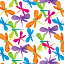Ткань хлопок пэчворк разноцветные, птицы и бабочки, Blank Quilting (арт. 249676)