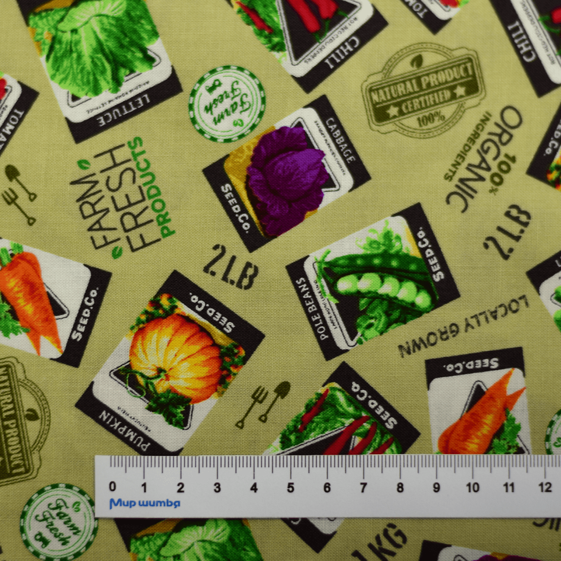 Ткань хлопок для пэчворка для одежды бежевый, овощи, Windham Fabrics (арт. 52436P-1)