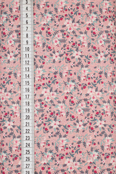 Ткань хлопок пэчворк розовый, мелкий цветочек, ALFA Z DIGITAL (арт. 224243)
