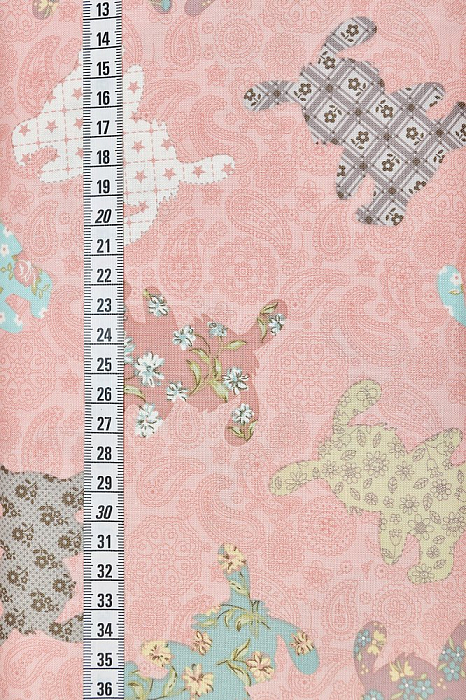 Ткань хлопок пэчворк розовый, детская тематика необычные, ALFA (арт. AL-10594)