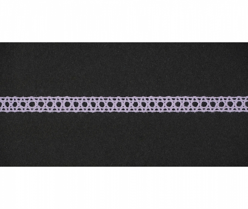 Кружево вязаное хлопковое Alfa AF-002-027 8 мм светло-фиолетовый
